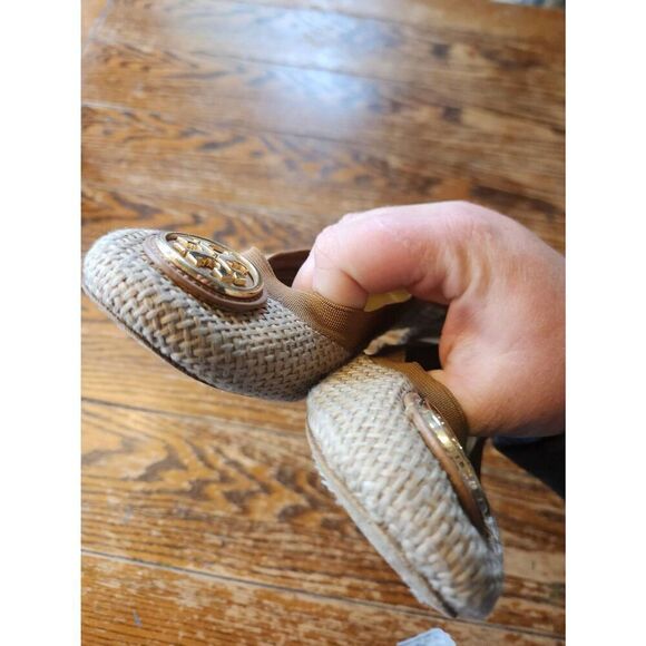 Tory Burch Caroline2 Burlap Logo Ballerina Flat, Nima sz 7 - Picture 3 of 6